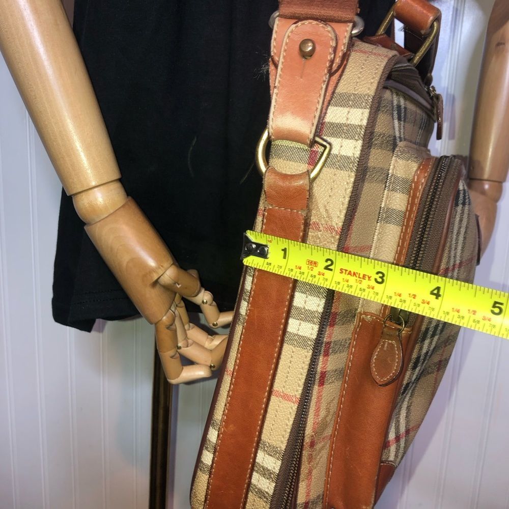 BURBERRY Nova Check Laptop Messenger Crossbody Bag Suitcase Weekend Travel Bag - Picture 11 of 17